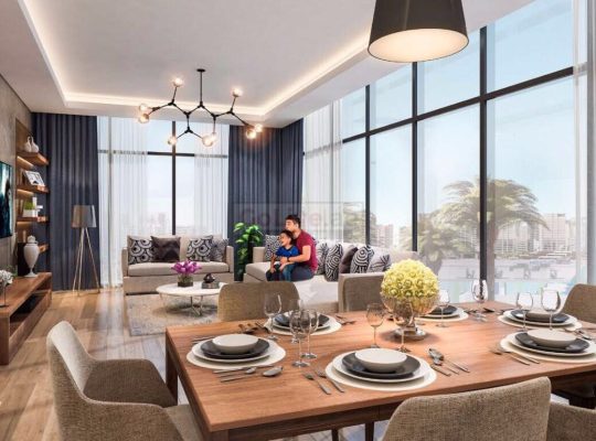 Full Canal view studio for sale in Azizi Riviera