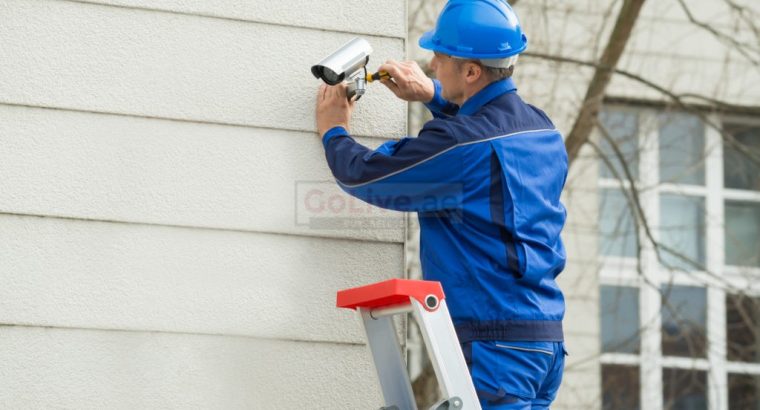 CCTV camera satellite dish installation