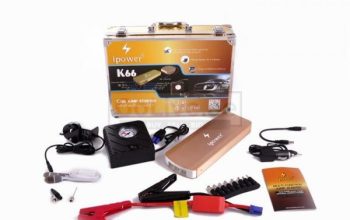 Car Jump Starter Emergency Power Bank [900000mAh] K66 with Compact Tyre Air Compressor Inflator (Built-In LED Flashlight)