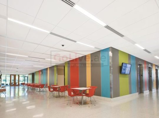 Gypsum ceiling glass aluminium partition