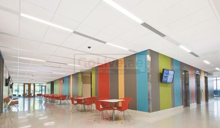 Gypsum ceiling glass aluminium partition