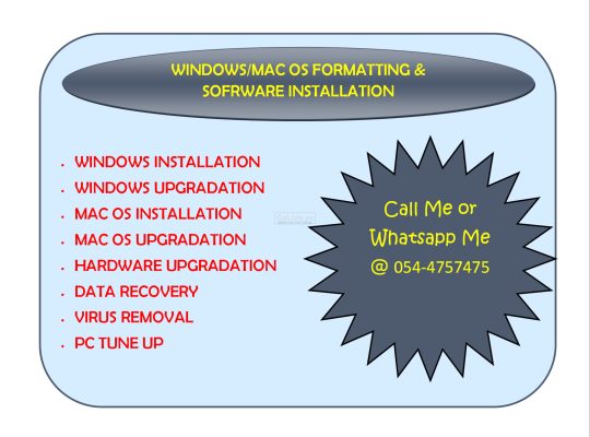 Windows/Mac OS Computer Formatting and Software Installation