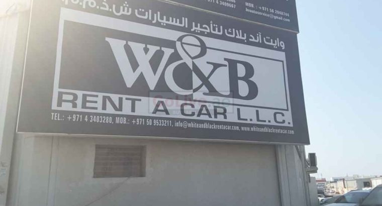 White and Black Rent A Car
