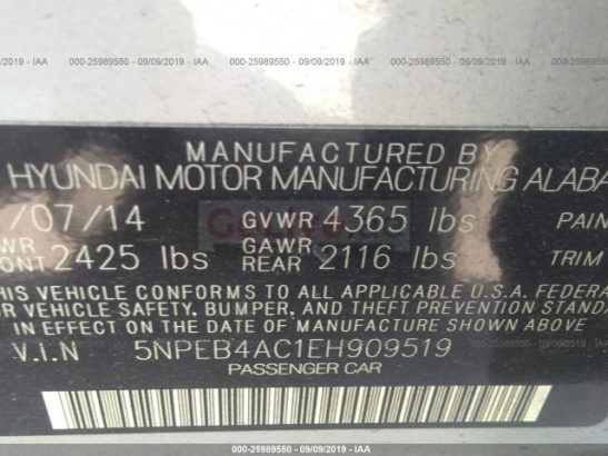 2014 Hyundai Sonata GLS USA Imported for sale