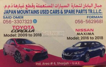 Japan Mountains Used Cars & Spare Parts TR LLC – Only Corolla and Maxima Parts ( Used Auto Parts)