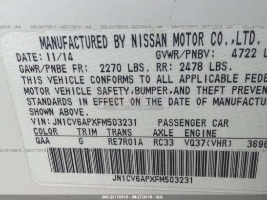 2015 INFINITI Q40 FRESH USA IMPORTED CAR FOR SALE