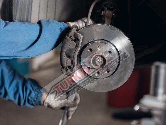 Range Rover Land Rover Brake Pad Change Offer at Turkia Auto Workshop in 200 AED