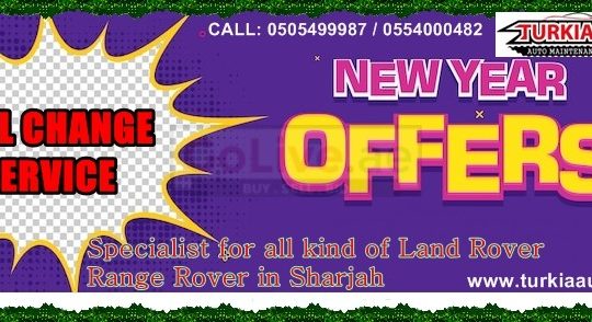 Oil Change Service New Year Offer for Range Rover Land Rover & German Cars just 300 AED at Turkia Auto Workshop