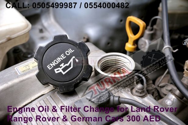 Engine Oil & Filter Change Offer 300 AED at Turkia Auto Workshop.