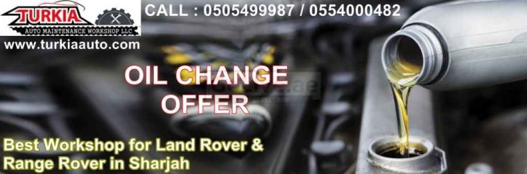 Engine Oil & Filter Change Offer 300 AED at Turkia Auto Workshop.