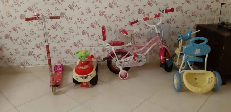 Furniture ,kitchen items and baby cycle for sale
