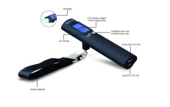 Digital Luggage Scale with built-in Flashlight and Power Bank