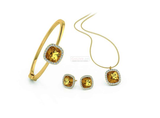 Gold Plated Bangle, Necklace and 1 pair of Earrings