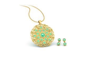 Gold Plated Necklace and 1 pair of Earrings