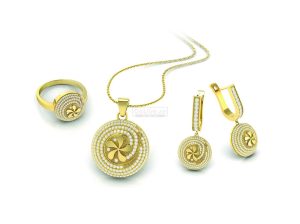 Gold Plated Necklace, Ring and 1 pair of Earrings