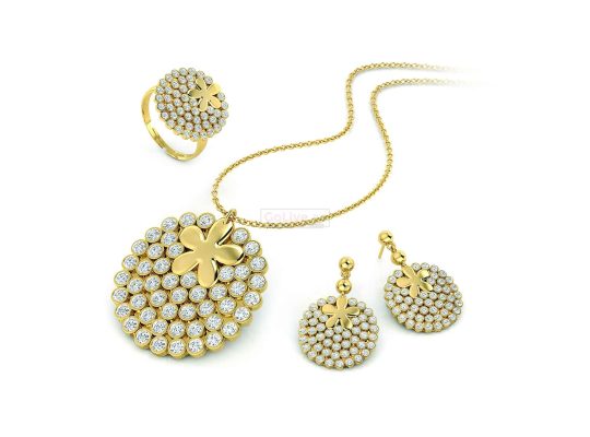 Gold Plated Necklace, Ring and 1 pair of Earrings