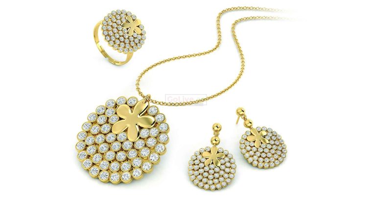 Gold Plated Necklace, Ring and 1 pair of Earrings