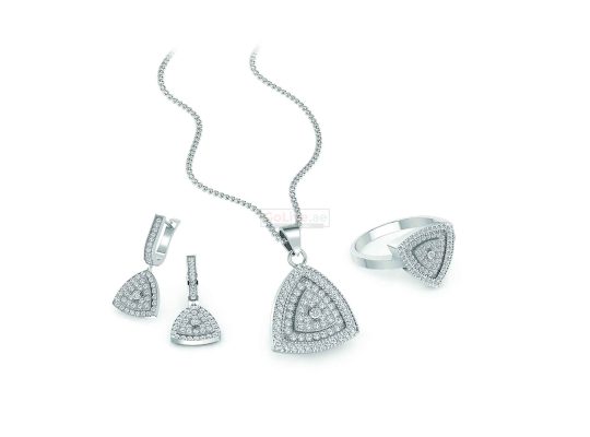 Silver Plated Necklace, Ring and 1 pair of Earrings