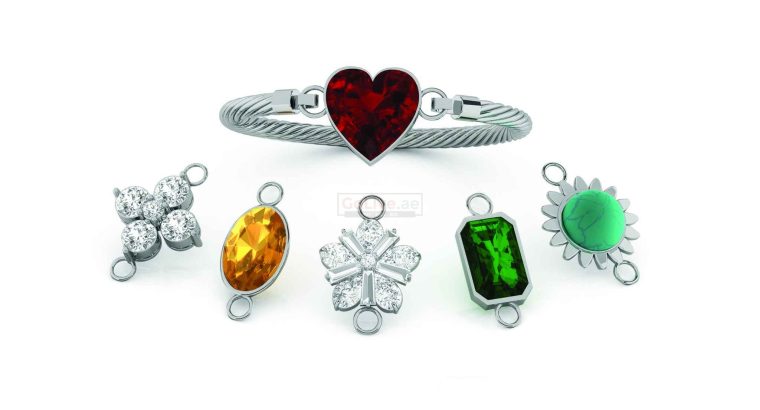 Silver Plated Interchangeable Charm Bangle Set