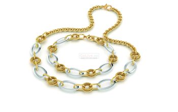 Gold/Silver Link Necklace and Bracelet Set
