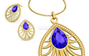 Gold Plated Teardrop Necklace and 1 pair of Earrings