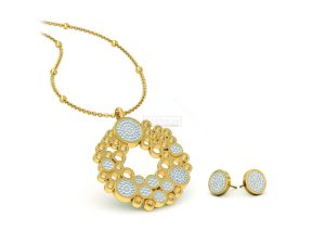Gold Plated Necklace and 1 pair of Earrings