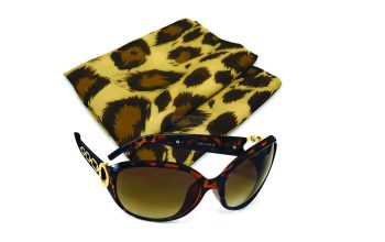 Ladies Sunglasses with Chiffon Leopard-print Scarf