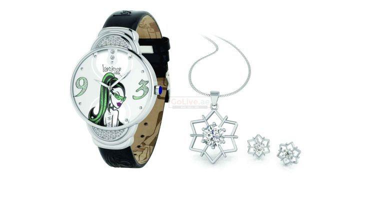 Silver Crystal Dial Ladies Watch with Free Jewelry Set