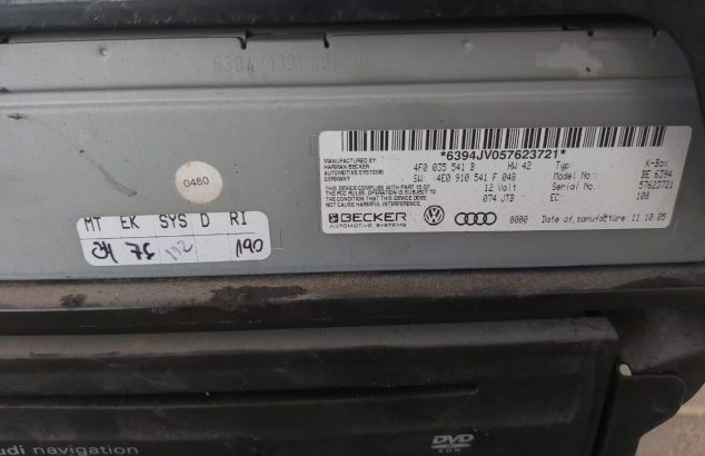 AUDI A6 2006-2011 RADIO TUNER Becker Module OEM 4F0 035 541 B