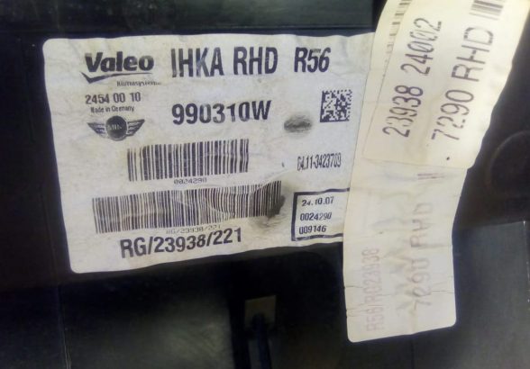 Mini COOPER 2011 R56 blower box /air conditioning box RHD OEM PART NO 24540010