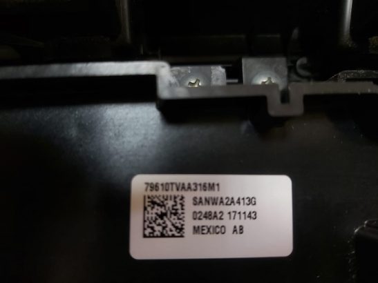 HONDA ACCORD 2018 2019 AC HEATER CLIMATE CONTROL OEM PART NO 79610 TVA A316 M1 ( Genuine Used HONDA Parts )