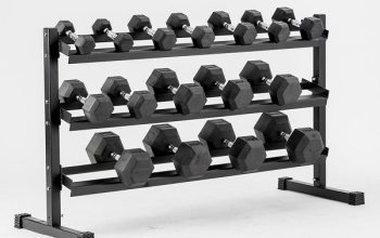 Top Quality Rubber and Iron Dumbbell Set With Rack in Dubai