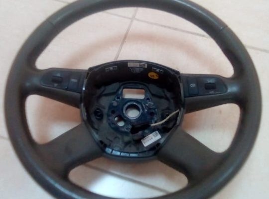 AUDI Q7 A6 C6 2006 TO 2010 LEATHER 4 SPOKE MULTI FUNCTION STEERING WHEEL OEM PART NO 4F0419091AH ( Genuine Used AUDI Parts )