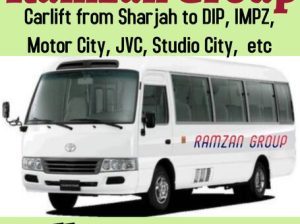 CAR LIFT Direct Sharjah to DIP, IMPZ, JABEL ALI, Motor City
