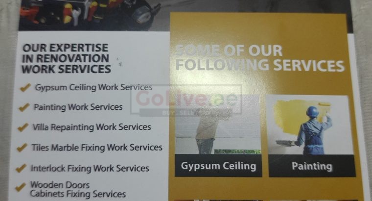 GYPSUM CEILING WORKS CONTRACTOR IN SHARJAH DUBAI