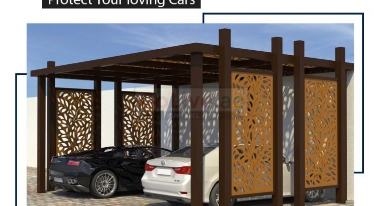 Mashrabiya Car Parking Shade suppliers in Dubai Abu Dhabi Sharjah UAE | Best Car Parking Shade design in UAE | Wooden Car Parking
