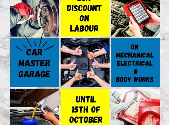 20% DISCOUNT ON LABOUR ON MECHANICAL ELECTRICAL AND BODY WORKS