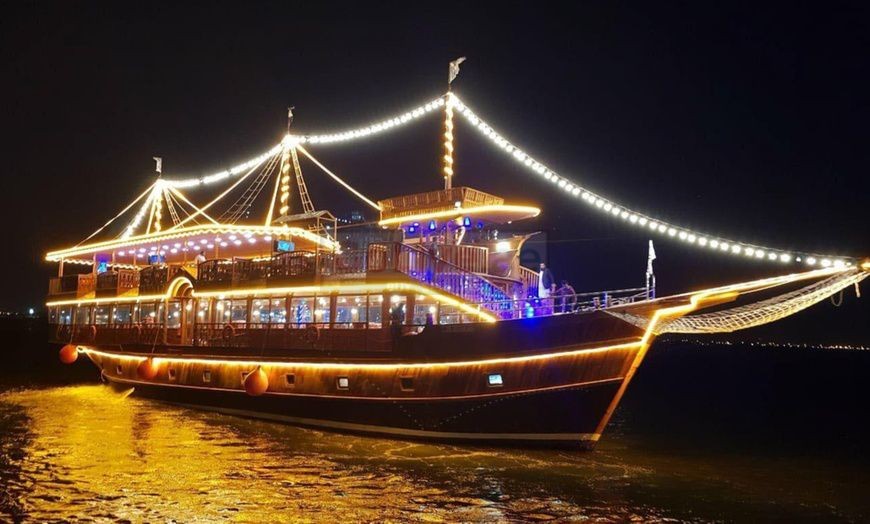 Dhow Cruise Tour & Dinner In World Largest Handmade Dhow Cruise on Dubai Creek