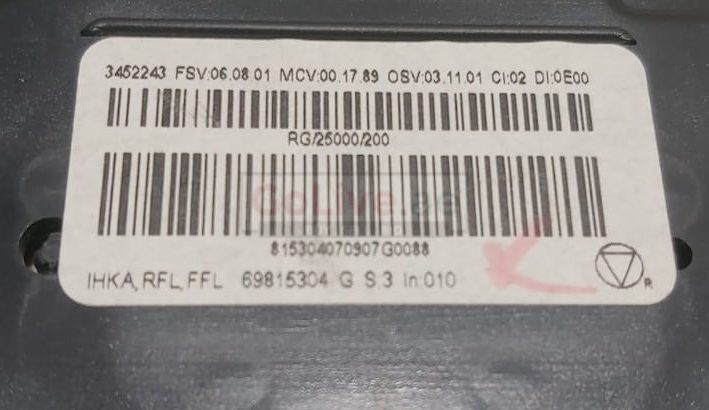 MINI COOPER 2007 TO 2013 TEMPERATURE CONTROL PANEL PART NO 69815304 ( MINI COOPER GENUINE USED PARTS )