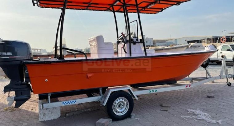 BOAT 20 FEET – BRAND NEW – WITH TRAILER AND CANOPY