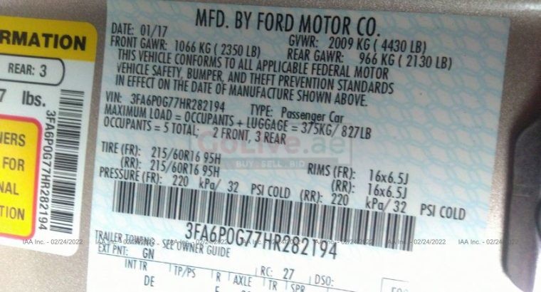 FORD FUSION 2017 USA IMPORTED FOR SALE