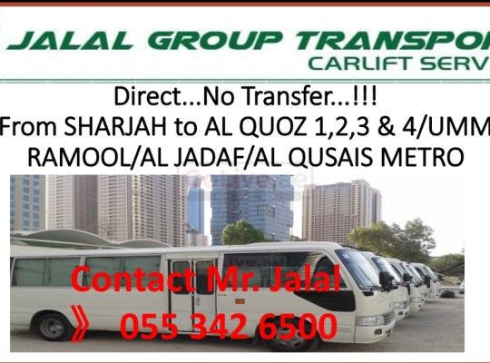 Carlift Sharjah to Dubai Al Quoz,Creek,Business bay,Al Jadaf,Al Qusais