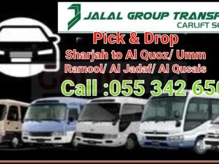 Direct Service from Sharjah to Al Quoz,Creek, Al Jadaf,Business Bay,Al Qusais,Umm Ramool
