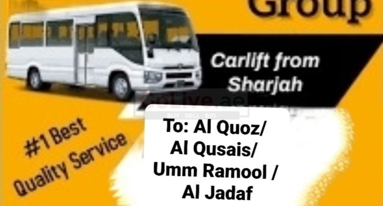 Carlift Sharjah to Al Quoz,Al Jadaf,Umm Ramool,Al Qusais Metro