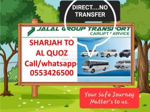Carlift Sharjah to Dubai Al Quoz,Creek,Business bay,Al Jadaf,Al Qusais