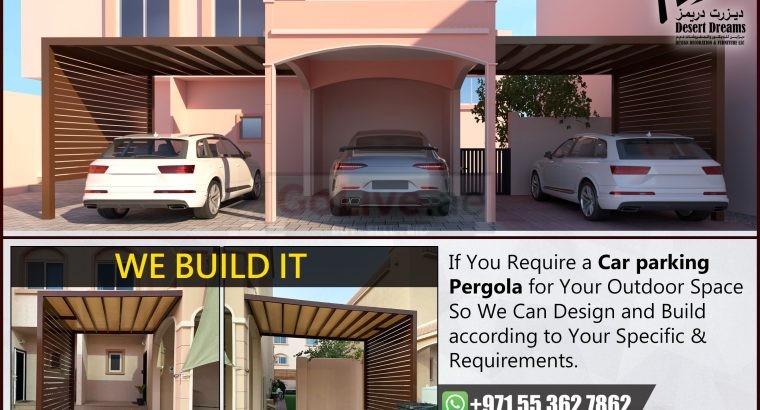 Car Parking Wooden Pergola Uae | Car Parking Aluminum Pergola | Abu Dhabi.