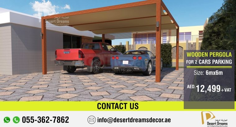 Car Parking Wooden Pergola Uae | Car Parking Aluminum Pergola | Abu Dhabi.