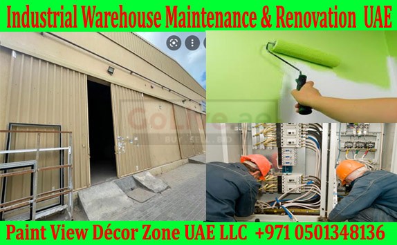 Warehouse Maintenance Partition and Painting Services in Ajman Dubai Sharjah.