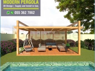 Supply and Install Wooden Pergola in Abu Dhabi, Al AIn | Call us for Best Price.