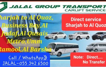 Car lift Service Sharjah to Al Quoz,Business Bay,Creek,Al Jadaf,Imm Ramool,Al Qusais